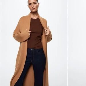 Mango Coat Ringo Oversized Longline Knitted Coat Cardigan - S/M